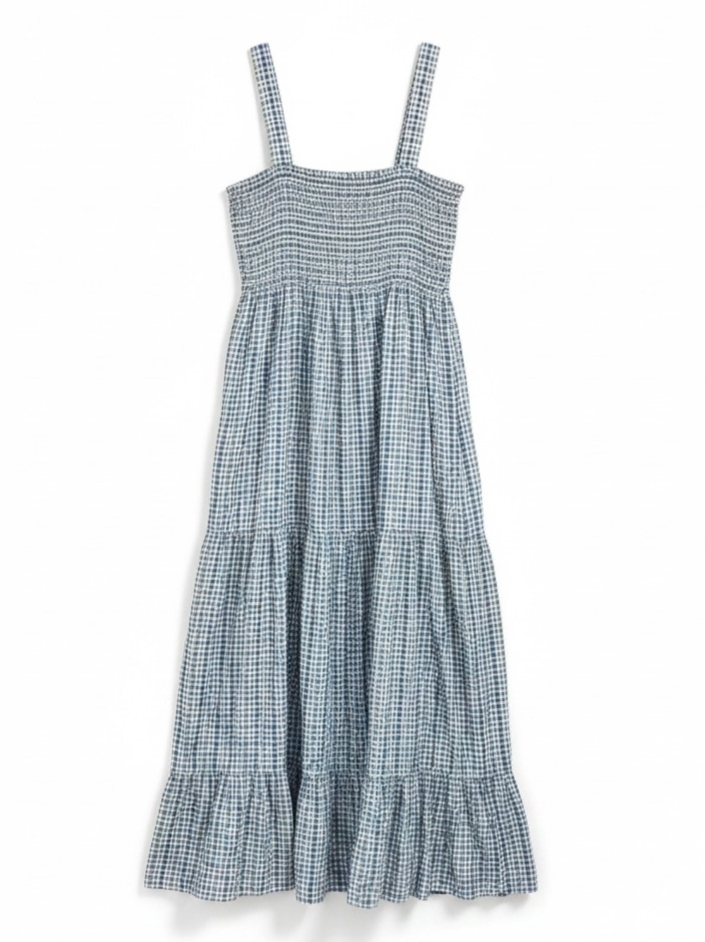 Tommy Hilfiger Plaid Smocked Bodice Tiered Midi Dress Size XL - Picture 2 of 9